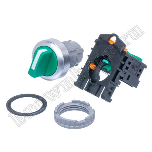 Селекторный переключатель управления, 2 позиции с фиксацией, 30 мм, НР, зеленый TN2SS2G-1A фото 5