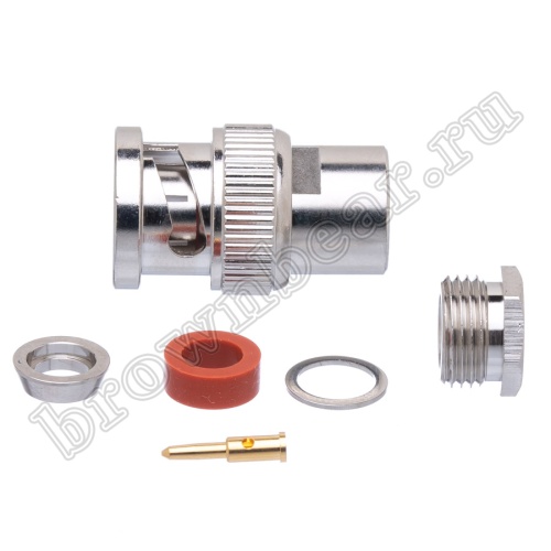 Разъем BNC Amphenol, штекер на кабель RG-58, пайка 112348 фото 4