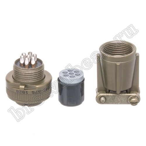 Разъём Amphenol серии MS, 7 контактов, розетка на кабель, тип 14S, резьбовой MS3106E-14S-A7S фото 4