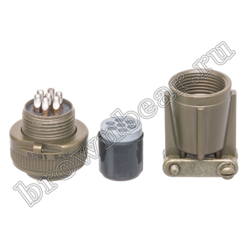 Разъём Amphenol серии MS, 7 контактов, розетка на кабель, тип 14S, резьбовой MS3106E-14S-A7S фото 6