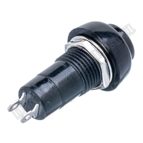 Кнопка с фиксацией, круглая на блок, НР, 220В, черная PSW-6FM-B фото 4