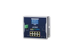 WGS-5225-8P2SV Промышленный управляемый L2+ коммутатор Planet, 8 портов 10/100/1000Мбит/с 802.3at PoE 240Вт, 2 порта SFP 100/1000Мбит/с, LCD дисплей