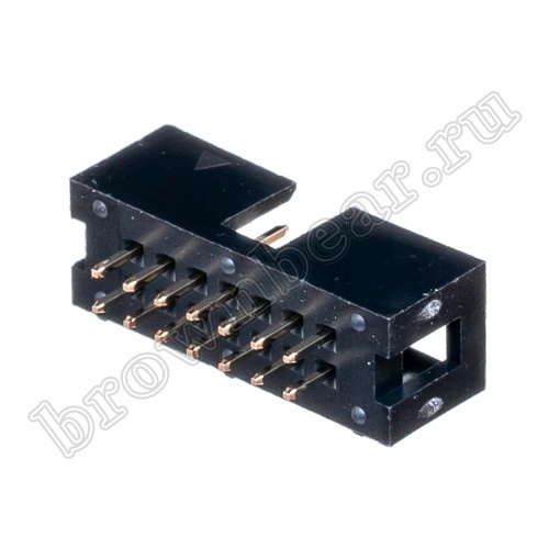 Разъем IDC 2х7 вилка на плату, шаг 2.54мм BH-14 фото 3
