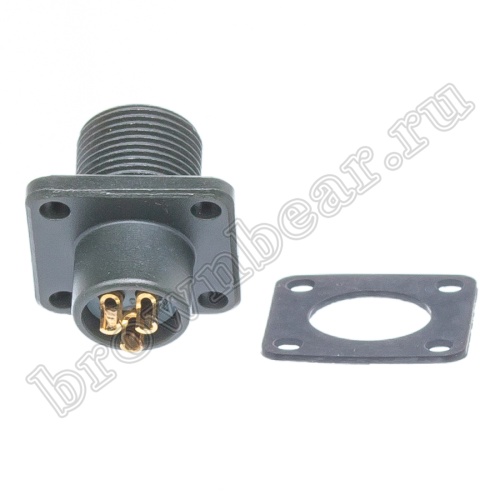 Разъём промышленный круглый MIL-5015 серии MS 3 контакта, вилка на блок фото 3