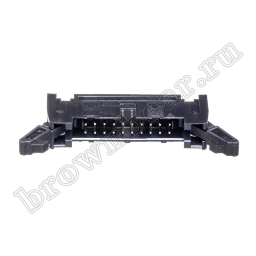 Разъем IDC 2х10 вилка на плату, шаг 2.54мм, с защелками SCM-20 фото 2