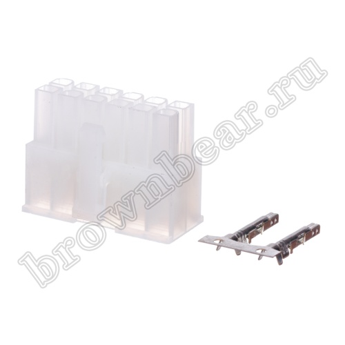 Разъем питания Mini-Fit 12 контактов, гнездо на кабель, шаг 4,2мм MF-12F фото 5