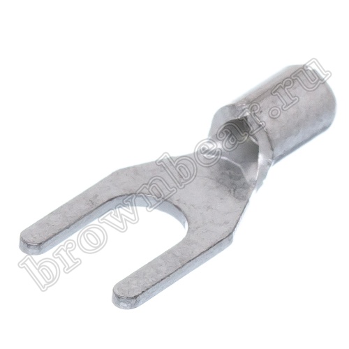 Клемма вилочная обжимная тип "U" 3.7 мм на провод 0.25 - 1.5 мм², неизолированная, кратно 100шт. TY-1.25-3