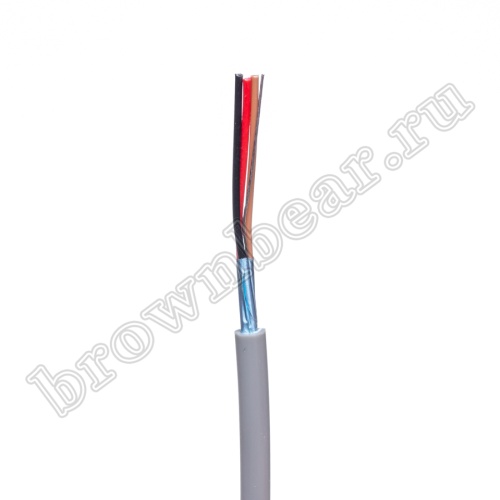 Кабель сигнальный коммуникационный 3 провода, 26AWG, бухта 50м, экранированный, серый SIN YU фото 3