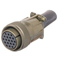 Разъём Amphenol серии MS, 19 контактов, розетка на кабель, тип 22, резьбовой MS3106E-22-14S