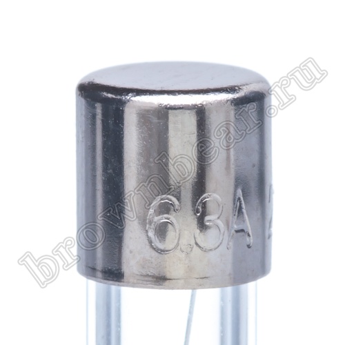 Предохранитель 5х20 мм, цилиндрический, стеклянный, быстрый, 6.3A/250В (GFE) фото 6