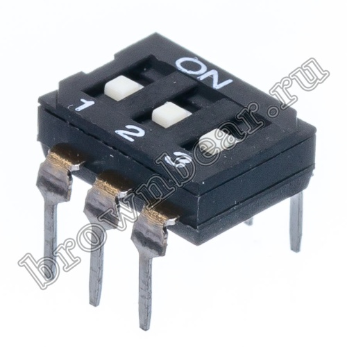 Переключатель Dip-Switch 3 контактных группы, монтаж в панель DIP  SWD2-3