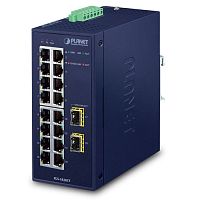 IGS-1820TF Промышленный коммутатор Planet, 16 портов 1Гбит/с, 2 порта SFP 1Гбит/с