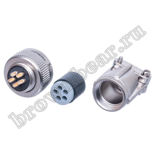 Разъем Amphenol серии 97B, ACA-B, 5 контактов, розетка на кабель, тип 14S, байонет 97B3106F-14S-5S(A23) фото 7