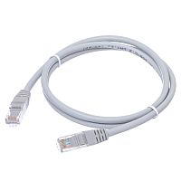 Патч-корд UTP RJ-45, категория 5e, литой, 1 метр, серый 