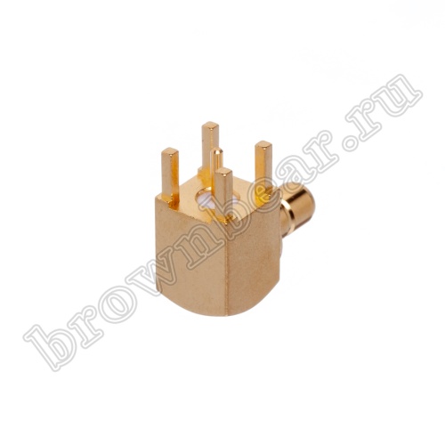 Разъем SMB вилка на плату, угловой, Amphenol, SMB1252B1-3GT30G-50 SMB-PR фото 4