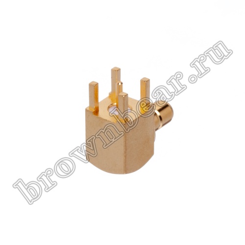 Разъем SMB вилка на плату, угловой, Amphenol, SMB1252B1-3GT30G-50 SMB-PR фото 3
