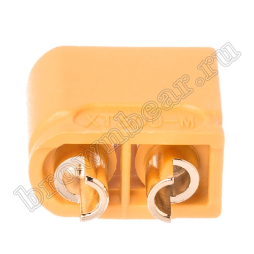 Разъем питания XT60 для АКБ, 2 контакта, штекер на кабель XT60U-M.G.Y фото 3