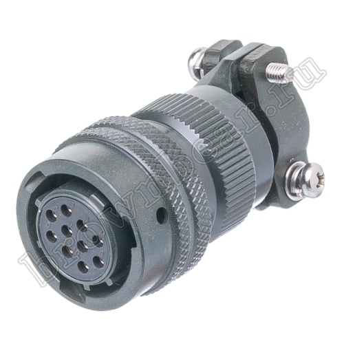 Разъём промышленный байонет MIL-26482 Series I серии HVMS 10 контактов, гнездо на кабель