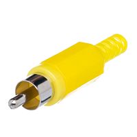 Разъем RCA-тюльпан, вилка на кабель, желтый RPC-1-Y
