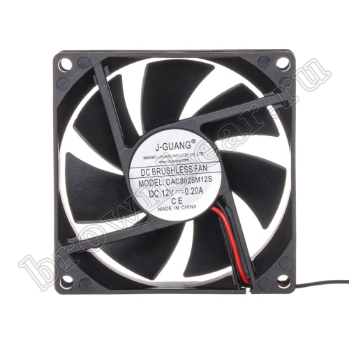 Вентилятор для корпуса 80х80х25, DC 12В, 0.20А, подшипник скольжения DAC8025M12S