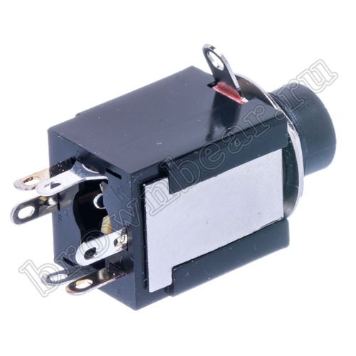 Разъём 6.35мм гнездо Jack 1/4" на приборный блок, стерео, 6 контактов AUB-23 фото 2