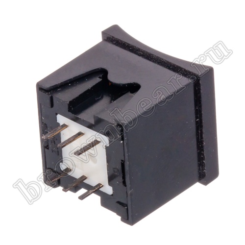 Кнопка мини с фиксацией, желтая в черном корпусе PSM2-1-Y-B  фото 6