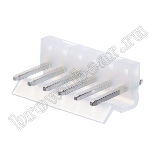 Разъем питания 6 контактов, вилка на плату, шаг 3.96 мм PWL-6/2