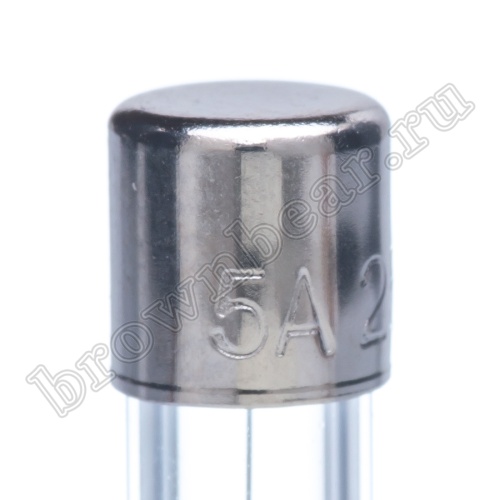 Предохранитель 5х20 мм, цилиндрический, стеклянный, быстрый, 5.0A/250В (GFE) фото 3