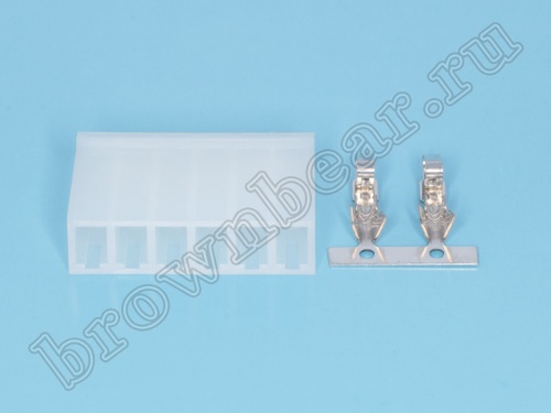 Разъем питания 6 контактов, гнездо на кабель, шаг 3.96 мм PHU-6 фото 5