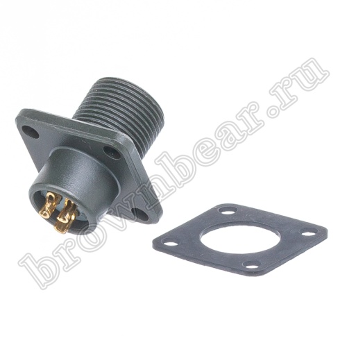 Разъём промышленный круглый MIL-5015 серии MS 3 контакта, вилка на блок фото 2