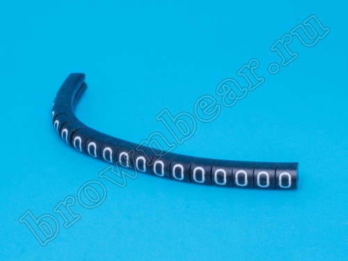 Маркер кабельный цифра 0 (кольцо) для провода d=2.0-3.2 мм, черный, упаковка 20 шт. фото 5