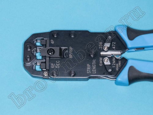 Пресс-клещи (кримпер) для обжима разъемов RJ-10,11,12,45,50 HT-200A фото 3