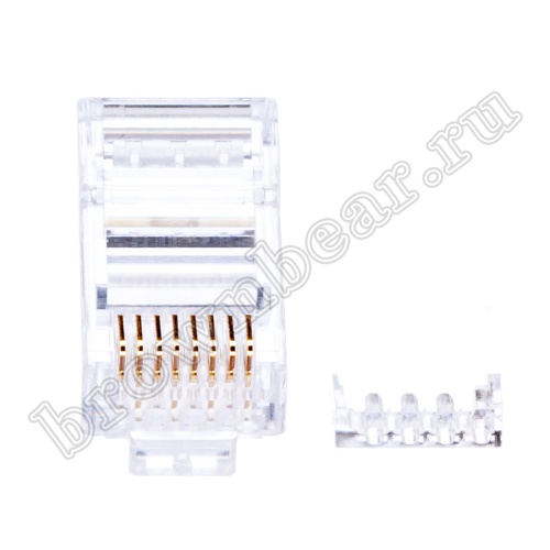 Разъём RJ-45 8P8C, 6 категории, со вставкой, универсальный TP6-8P8C-S2 фото 3