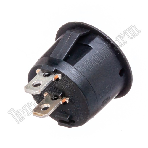 Выключатель клавишный (рокерный) круглый 220В, 2 контакта (on-off), d 20мм, красный SWR-21R фото 4