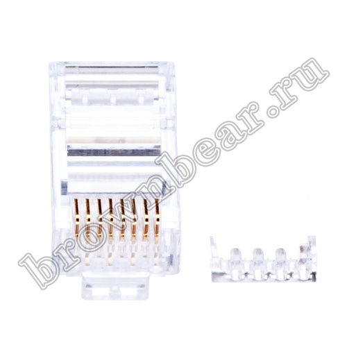 Разъём RJ-45 8P8C, 6 категории, со вставкой, универсальный TP6-8P8C-S2 фото 3
