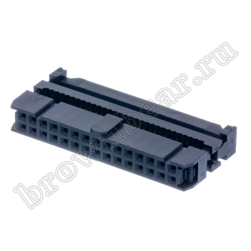 Разъем IDC 2х15 розетка на плоский кабель, шаг 2.54мм IDC-30