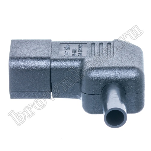 Разъем питания IEC C14, вилка на кабель разборная, прямой угол, тип 2, 10A фото 2