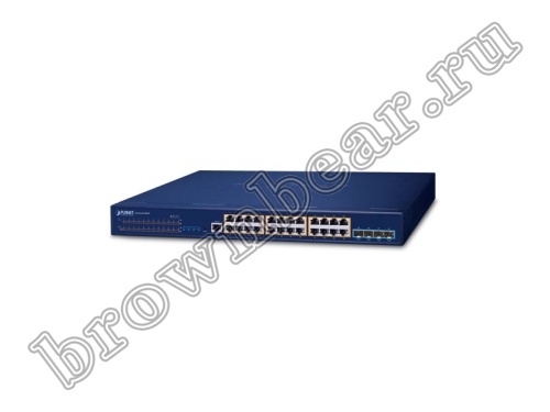 SGS-6310-24P4X Управляемый L3 стекируемый коммутатор Planet, 24 порта 10/100/1000Мбит/с, PoE 370Вт, 4 порта SFP+ 10Гбит/с