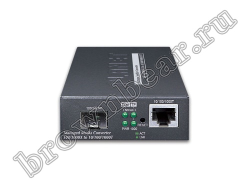 GT-915A Управляемый медиаконвертер Planet 1 порт 10/100/1000Мб/с + 1 слот SFP 100/1000Мб/с фото 3