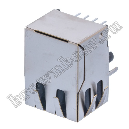 Разъём RJ-45 гнездо на плату, 8 контактов, тип 16, экранированный TJ16S-8P8C фото 7