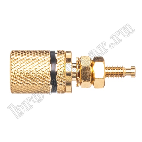 Клемма приборная позолоченная для разъема Banana, (гнездо), черная BPA-1B фото 10