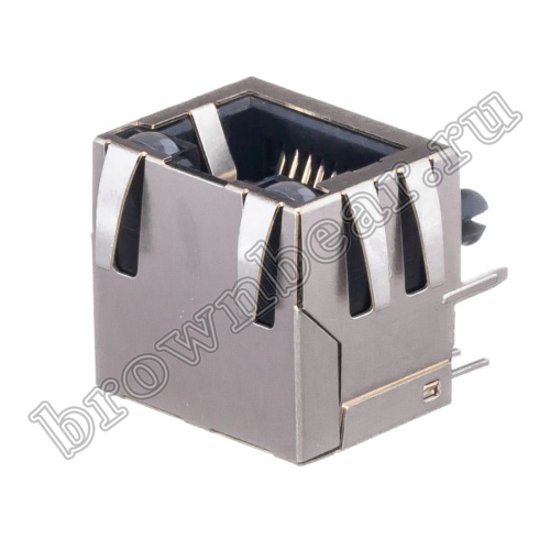 Разъём RJ-45 гнездо на плату, 8P8C,  2 светодиода (красный-зеленый), экранированный, тип 18 TJ18-L8P8C-5 фото 9