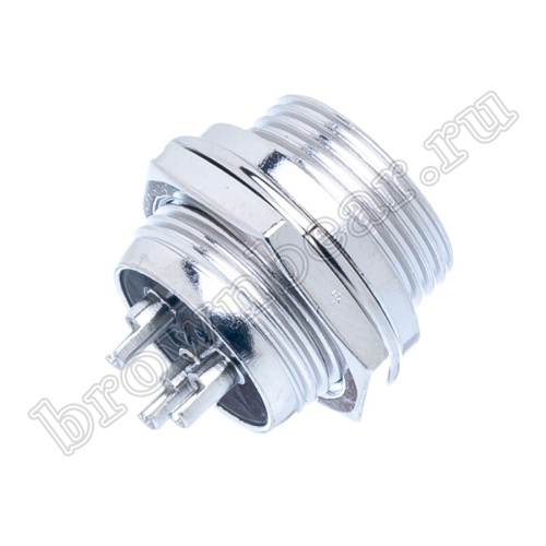 Разъем GX16 (M16) вилка на блок 3 контакта, под гайку AC-M16-3M фото 3