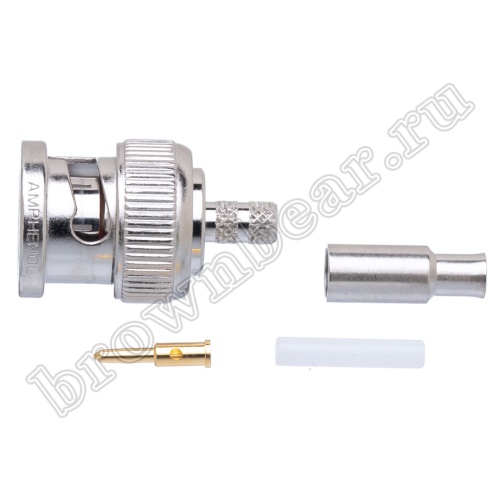 Разъем BNC Amphenol, штекер на кабель RG-174U, обжимной 31-315-RFX фото 4