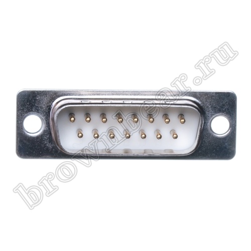 Разъем D-SUB  15 контактов, вилка на плату, вертикальный DBB-15M фото 2