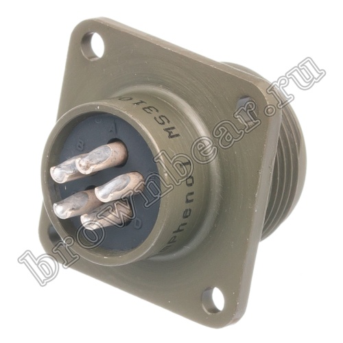Разъём Amphenol серии MS, 5 контактов, вилка на блок, тип 14S, резьбовой MS3102E-14S-5P фото 5