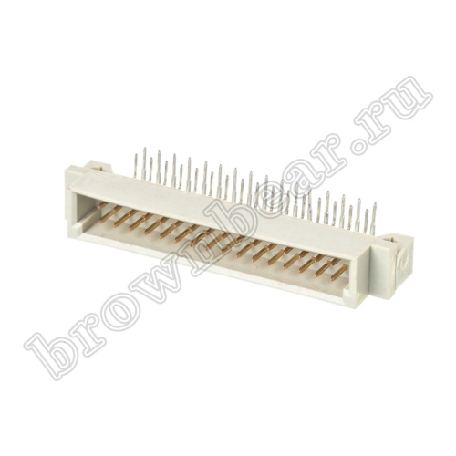 Разъём DIN 41612 32 контакта, вилка, прямой угол, 2 ряда, короткий