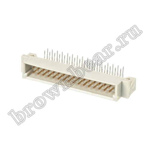 Разъём DIN 41612 32 контакта, вилка, прямой угол, 2 ряда, короткий