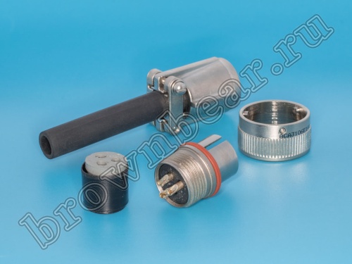 Разъем Amphenol серии 97B, ACA-B, 3 контакта, вилка на кабель, тип 14S, байонет 97B3106F-14S-7P(A23) фото 4