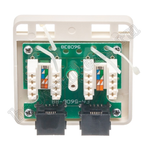 Розетка компьютерная накладная двойная RJ-45 категория 5е,  тип 110,  белая  фото 6